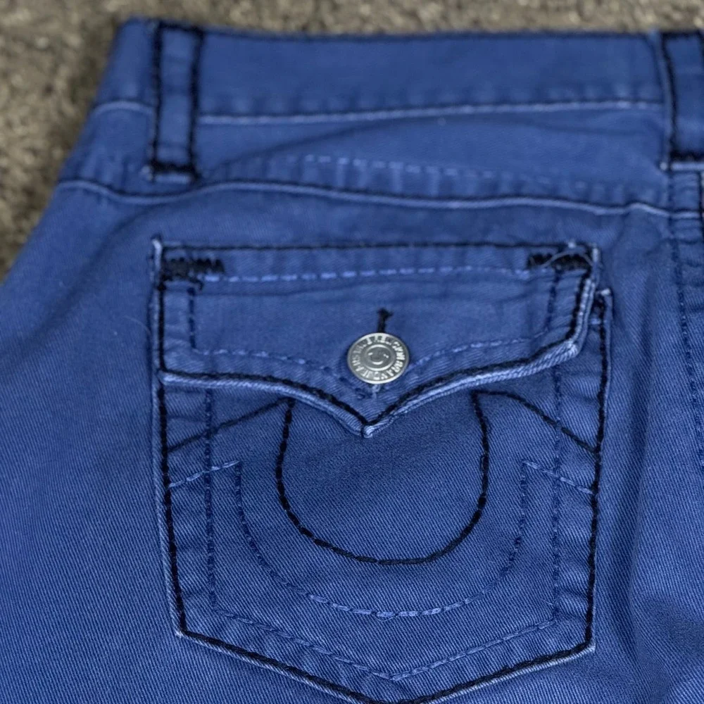 True Religion Blue Straight Leg‎ Jeans, Men's Size 32, Iconic Stitching